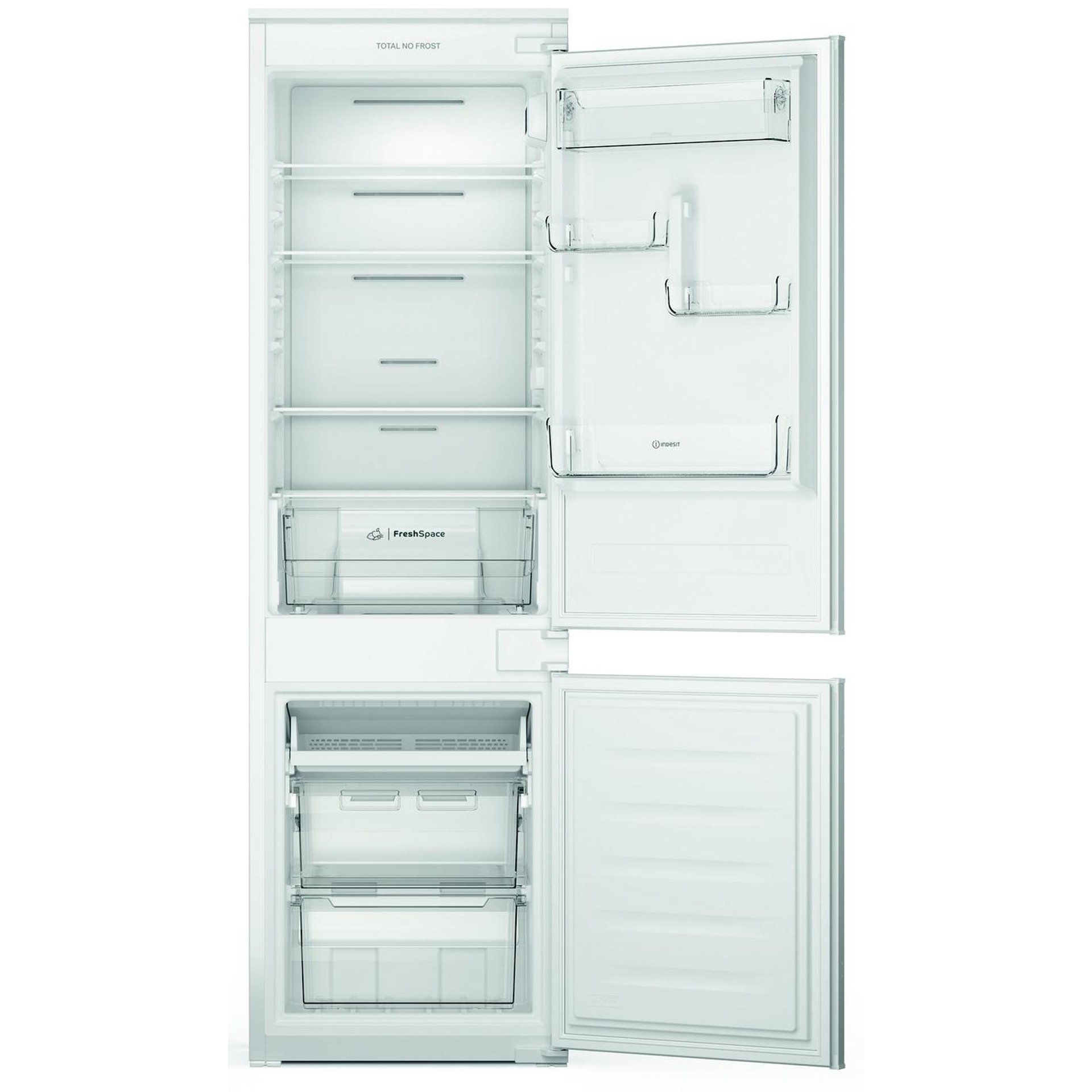 Вграден хладилник с фризер Indesit INC18 T112 , 250 l, E , No