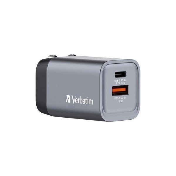 Зарядно устройство Verbatim GNC-35 GaN 35W USB A/C (EU/UK/US) — снимка на продукта от Verbatim